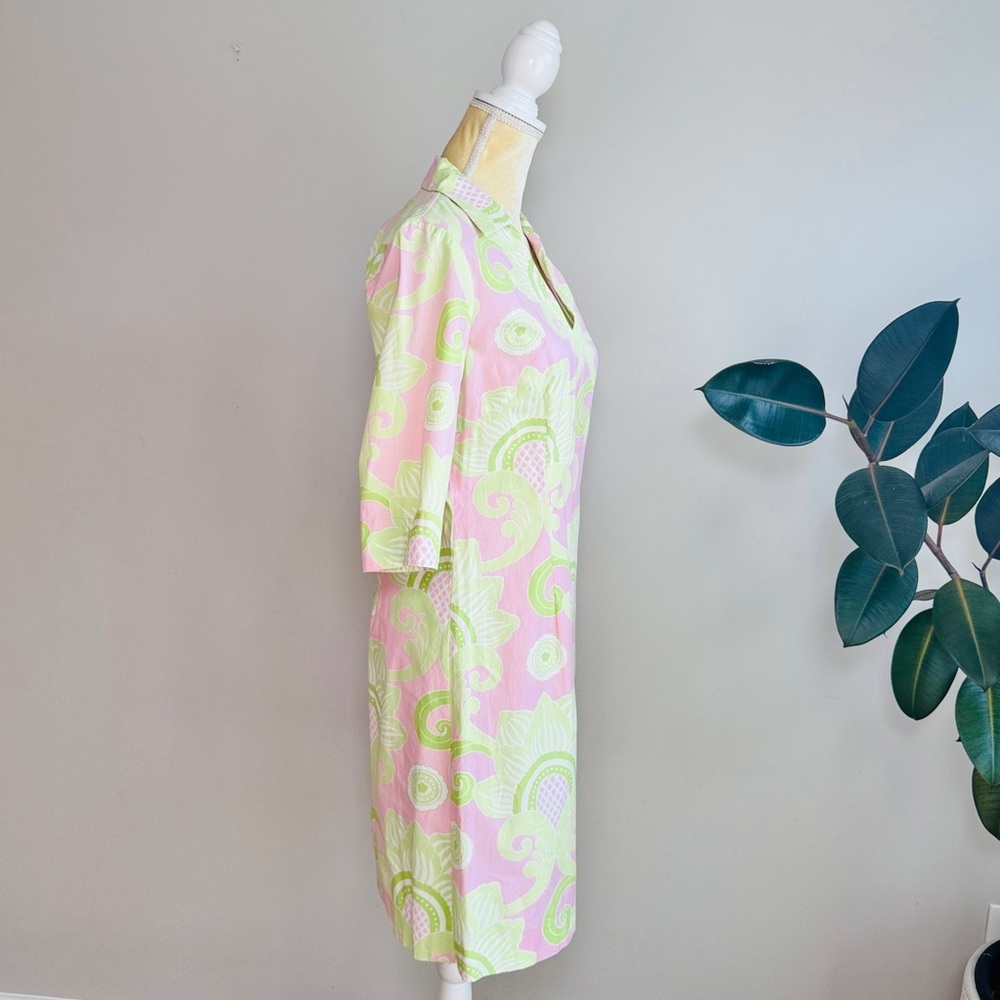 J.McLaughlin Collared Shirt Dress‎ Size 2 Retro Floral - Picture 4 of 7